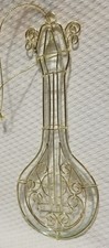 mandolins musical instrument 7" Gold Color Wire/glass Back .vintage