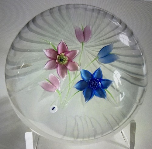 Presse papiers blue pink posy - blue,