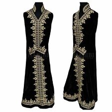 Marocain Femme Épais Velours Robe Maxi Longue de Luxe Caftan Abaya Robe