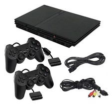 Sony PlayStation 2 PS2 Game Console Slim + Pick 1-2 Voomwa Controllers + USA