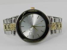 BEBE Silver Smooth Dial Crystal Bezel Watch