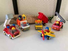 6⚜️ Lot of 5 Vehicles Playmobil 123 The Plane, Fire Truck, Garbage Truck