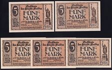 Fulda: 5x 5 Mark 17.10.1918 - 4 different motifs Rs.
