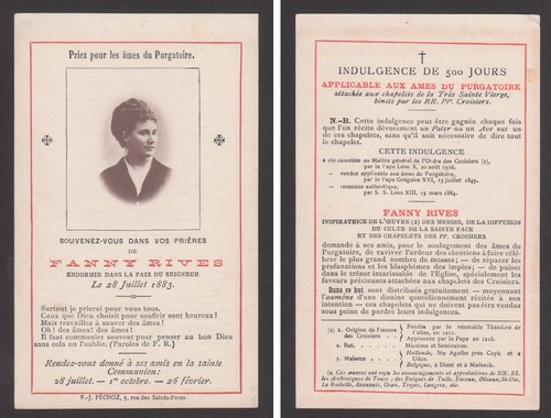 Image pieuse mortuaire fanny - mortuaire,