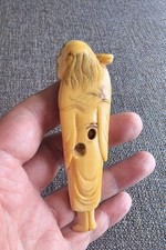 Antique Japanese Antler Gama Sennin netsuke ,  Edo period.