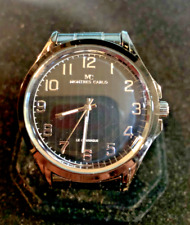 Men's Montres Carlo Watch Black Analog 4409 NEW BATTERY Runs and Looks Great 