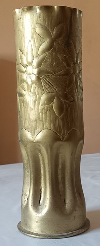 Antique brass carved shell - antique,
