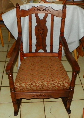 Solid cherry carved - solid, rocker