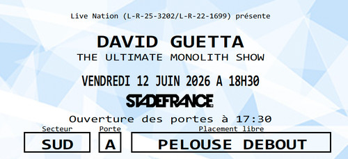 Places concert david guetta - david,