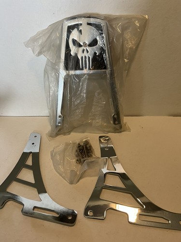 Chrome skull backrest - skull,