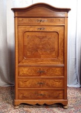 Secrétaire époque Art Nouveau en ronce de noyer