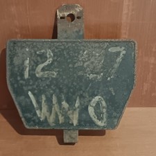 Ancienne Plaque D'immatriculation En Fer Pour Tracteur Véhicule Moto, Vintage