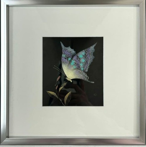 Panneau papillon laque - panneau, en