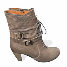 Brako Anatomic Steampunk Vintage Victorian Lace Booties 40 6 Ankle Heel Boots A7