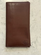 CALVIN KLEIN BROWN  LEATHER WALLET - 7 x 3 inches