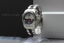 [ w/Box ] HAMILTON Khaki Twilight H625150 GMT Black x Silver AT Watch From JAPAN