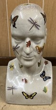 Large Phrenology Ceramic Head