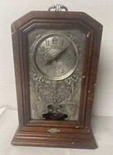 Antique Vintage Style 1814 Wooden and Pewter Clock Aa Restore ???