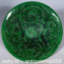 7.2" marqué ancien chinois vert glaze porcelaine dynastie fleur bol bols