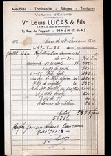 DINAN (22) FURNITURE TAPESTRY SEATS HANGINGS "Vve Louis LUCAS" in 1952