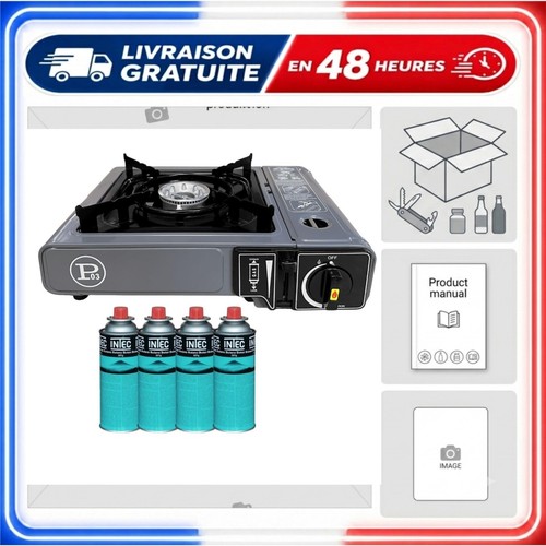 Réchaud gaz camping feu - gaz,