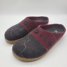 Haflinger Womens 39 Grizzly Tristan Clogs Shoes Gray Pure New Wool Felt Cozy