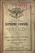1928 Suprème Conseil REAA