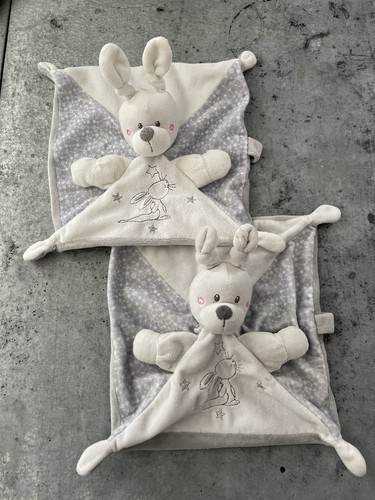 Lot doudou plat lapin blanc - 2,