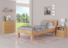 Lit simple extra fort hêtre 120x200 haut lit en bois massif lit senior