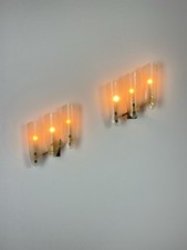 1960 Fontana Arte rare wall lamp brass and glass glass glass