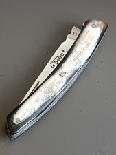 LE THIERS KNIFE BY ROGER GOLDSMITH, HORN HANDLE, guilloche