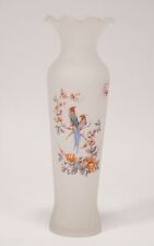 Glass vase design Stelvia Empoli Italy with colorful bird pattern Phoenix