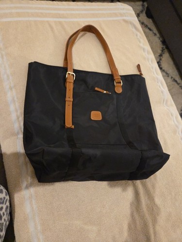 Black bric bag tote - black, with