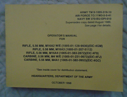 Operators owners manual m16a2 - operators,