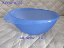 TUPPERWARE  BOL batteur Mélangeur  ( Sauces , Pâtes etc... )   BLEU  -  1,5 L
