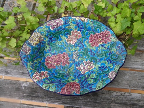 émaux longwy ancien plat - -,