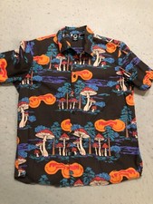 Neff Shirt Men's Small Tripy Mushroom Smiley Face Button Up