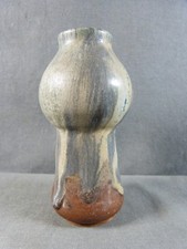 Charles Greber Small Coloquinte Vase (1853 - 1935) in Grey Drain Flamed Sandstone