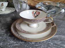 TASSE SOUCOUPE ASSIETTE PORCELAINE ALLEMANDE BAVARIA/ BLASON BEYREUTH 