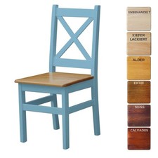 Chaise bleue neuve BOIS DE PIN