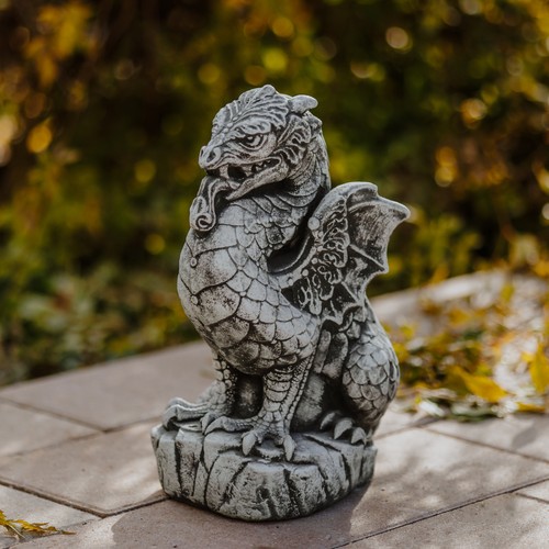 Statue pierre dragon de - pierre,