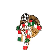 ITALY 90 WORLD FOOTBALL CUPS - HELLO MASCOT - BROOCHE PIN SOCCER PIN BADGE PIN