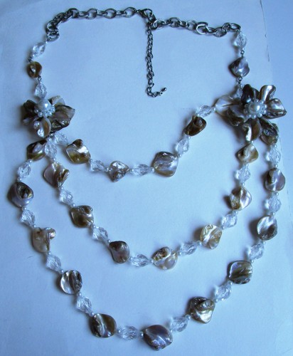 Collier fantaisie nacre - collier, en