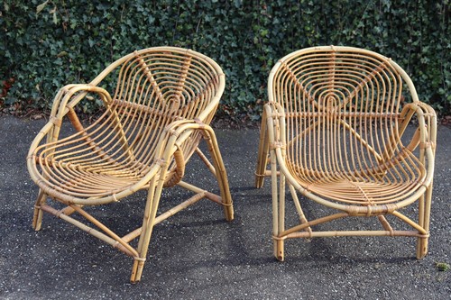 Paire fauteuils rotin - fauteuils,