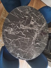 table à manger ronde  en marbre noir 110 cm 
