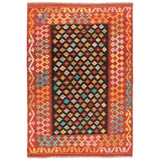 Kelim Afghan 178x123 Cm Tapis Oriental Tissé À La Main En Laine
