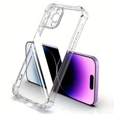 Coque iPhone 8 SE X 11 12 13 14 15 16 Pro Max de protection transparente souple