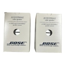 2 Bose Double Cube Swivel Speakers Array Silver DoubleShot Acoustimass Open Box