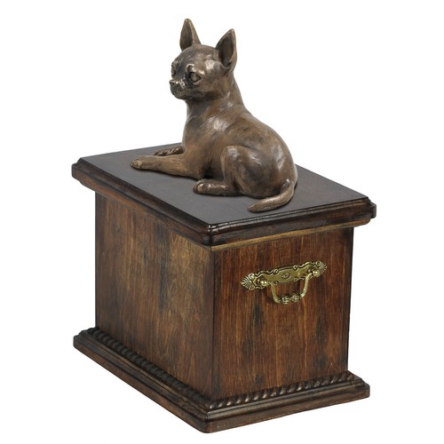 Urne bois chihuahua poil - urne,