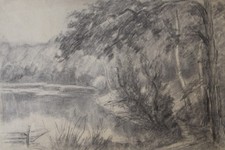 Louis Dupuis (1862-1951) (323) - fusain - paysage